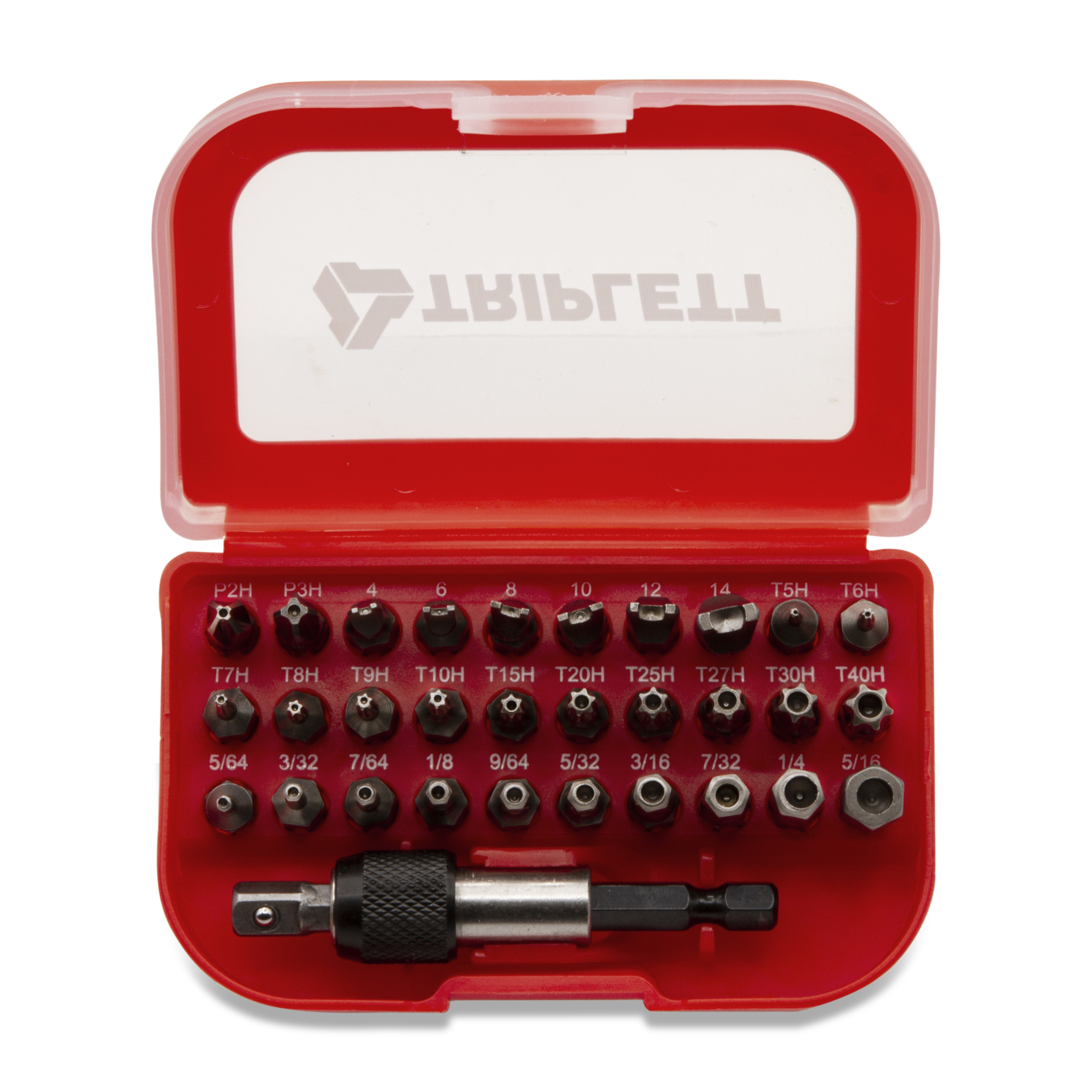 Triplett Security Bit Kit — 32-Piece, Industrial Grade, Magnetic Drill Adapter, Model# TSBK-001